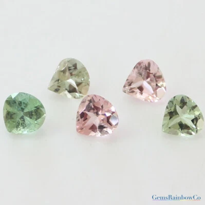 Tourmaline Multi-Color Heart Faceted 5mm, 6mm, & 7mm Loose gemstone AAA Quality - Image 1 of 4