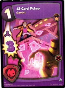 2012 UPPER DECK MARVEL SUPER HERO SQUAD TCG GAMBIT 52 CARTE PICKUP - Foto 1 di 2