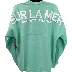 Sur La Mer Biarritz France Spirit Jersey T-Shirt Herren XL X-Large Oversized Grün - Bild 1 von 6