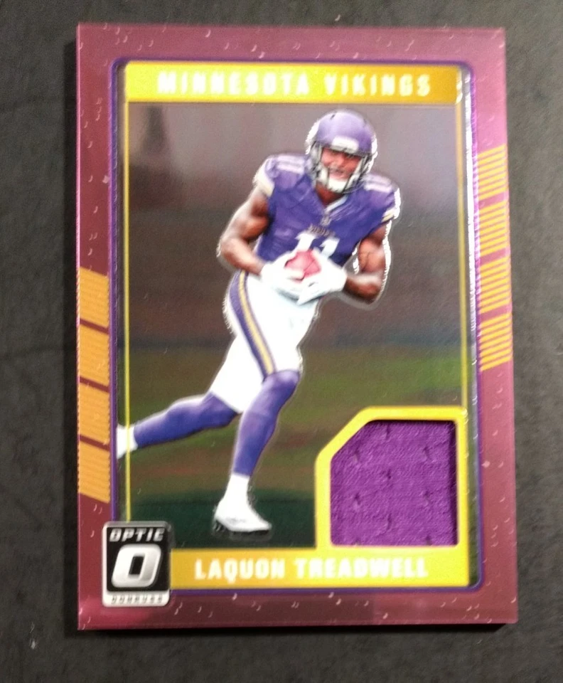 LAQUON TREADWELL 2016 DONRUSS OPTIC PINK ROOKIE THREADS JERSEY Minnesota Vikings - Image 1 of 1