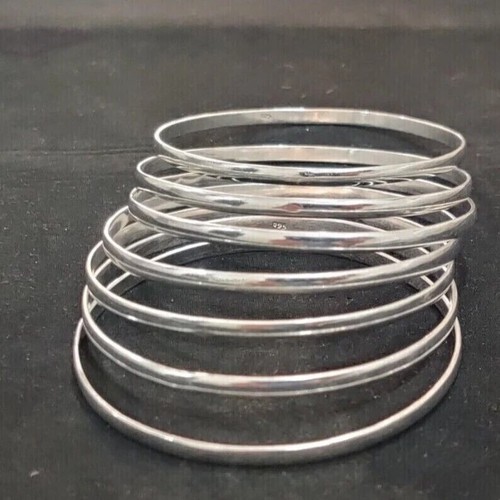 VALENTINO Bellissimo Bracciale Impilabile Argento Sterling 925 Fatto a Mano Da Donna Set di 7