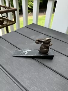 Cast Metal Bunny Rabbit Wedge Doorstop Door Stop 6 ¼"L Adorable Collectible NWOT - Picture 1 of 6