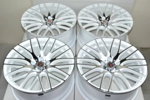 Set of 4 New 18x8 DDR  Zuki White/Machined 18" Rims Wheels 5x114.3 38mm Offset - Picture 1 of 3