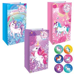 Paper Unicorn Bag Candy Box Treat Gift Loot Bags Kids Birthday Party Favour Girl