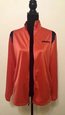 Mens S And1 Jacket Zip Up Front Basketball Orange W/ Blue Trim And 1 One - Image 1 of 4