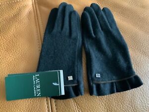 LAUREN RALPH LAUREN wool blend black touch gloves Sz S NWT$50 Ma 