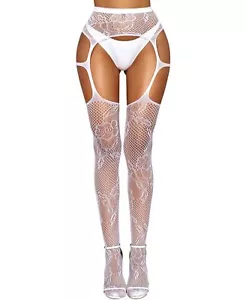 RSLOVE Damen Sexy Netzstrümpfe Overknee Spitze Strumpfhose Straps... - Bild 1 von 5
