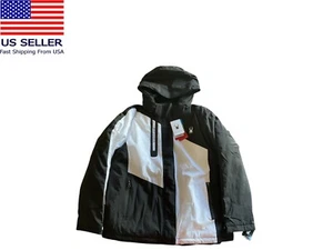 Spyder isolierte 4-in-1 Ski Snowboard Jacke Mantel schwarz weiß Größe Large - Bild 1 von 20