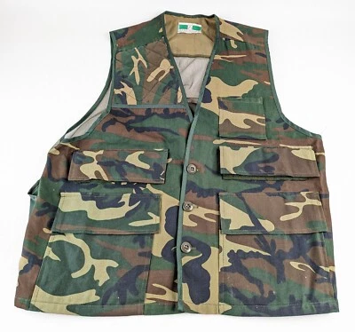 🦆 Vintage Game Winner Sportswear Hunting Vest -Duck Camo Game Fowl Pouch -LARGE - Image 1 of 4