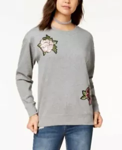 Ultra Flirt Juniors' Sequin Applique Sweatshirt, Color-Gray, X-Small,ZR-B2,bs - Picture 1 of 1