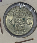 1942 Netherlands East Indies 1/4 Gulden 0.720 Silver Coin