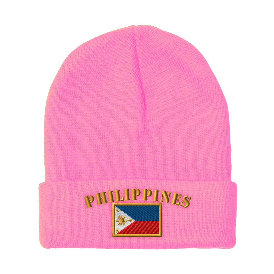 Gorros para Hombre Filipinas Bandera Bordado Invierno Sombreros Mujeres Acrílico Calavera Gorra Foto 1 de 1