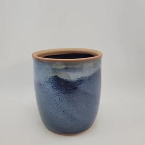 Potternut Keramik blau glasiert Kanister Utensilien Halter Vase 5 1/2"x5" - Bild 1 von 9