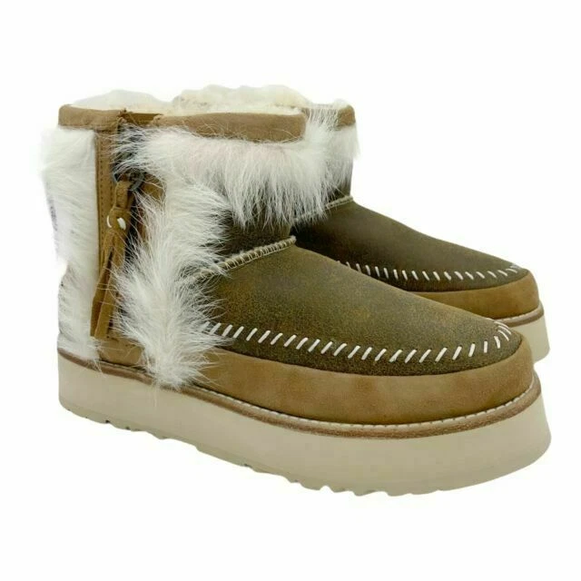 UGG Fluff Punk Boot Women's Boots - Chestnut, US 7