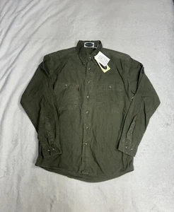 Vintage Bugle Boy Men's Green Collared Button Down Shirt Size Small NOS New - Picture 1 of 9