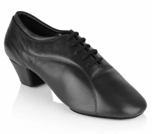 Ray Rose Bryan 1.5" Heel Men's Black Leather Latin Rhythm Dance Shoes (sz7 -12) - Picture 1 of 2