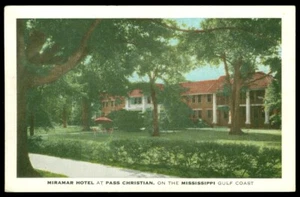 MIRAMAR HOTEL, PASE CRISTIANO, GOLFO DE MÉXICO - POSTAL DE LA COSTA DE MISSISSSIPPI - Imagen 1 de 1