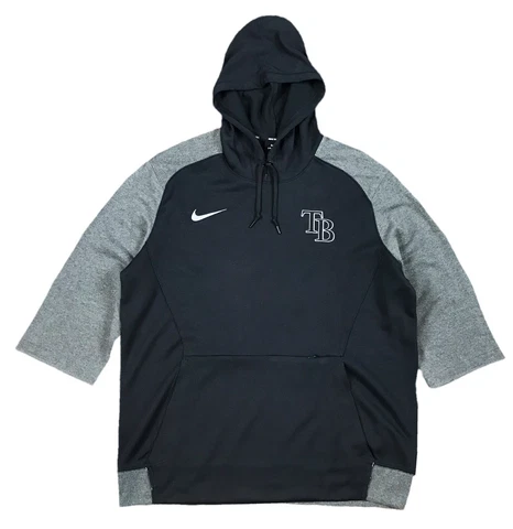 Nike MLB Tampa Bay Rays Mens 3/4 Sleeve On Field Authentic Hoodie Sz L NKM2-182N Cover