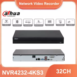 Grabadora de video en red Dahua NVR 12 MP 32 CANALES NVR4232-4KS3 sin PoE 2 SATA HASTA 40 TB - Imagen 1 de 5