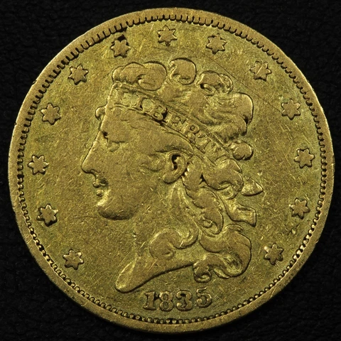 1835 $5 Five Dollar Classic Head Gold Half Eagle Cover