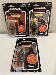 LOT OF 3 STAR WARS MANDALORIAN RETRO COLLECTION KENNER BESKAR ARMORER BOBA FETT - Picture 1 of 14