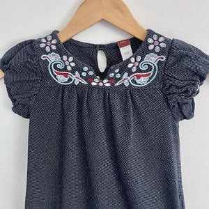 Tea Collection Kerala Dress Girls 6 Black Chevron Dot Paisley Embroidered Pocket - Picture 1 of 11