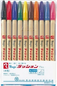 Japan Magic Water-based Pen Lassion Pen M300C-10 Set 10 Colors From Japan - Picture 1 of 7
