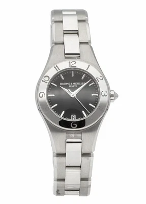 Relógio feminino Baume & Mercier Linea aço inoxidável mostrador preto 27 mm M0A10010 - Imagem 1 de 4
