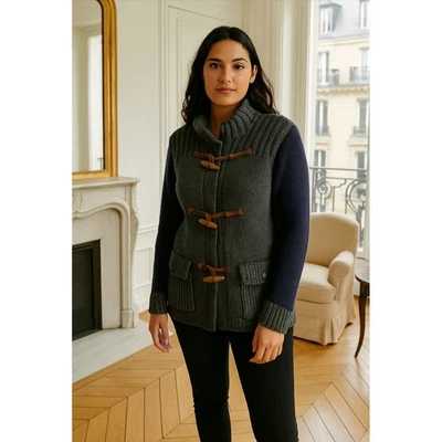 Cárdigan suéter gris vintage Tommy Hilfiger para mujer de lana mediana Bld tejido con cable Foto 1 de 4