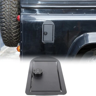 Tapa del tanque de gasolina de la puerta de combustible con bloqueo de acero al carbono para Land Rover Defender 2004-2018 Foto 1 de 4