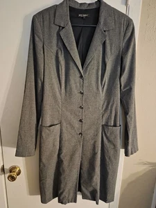 Betsy Johnson Damen Mantel Kleid anthrazit grau mit Taschen Größe L 5 Knöpfe - Bild 1 von 10