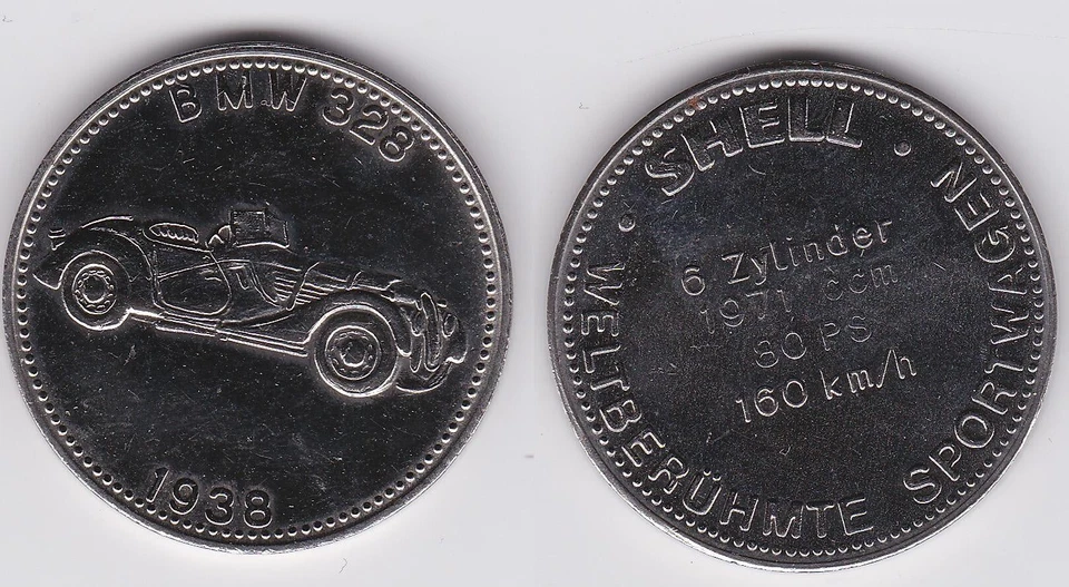 Shell Medaille weltberühmte Sportwagen BMW 328 - Bild 1 von 1
