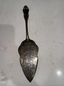 Vintage Silver Plated  Merry Christmas Pie Server. 11.5” - Picture 1 of 4