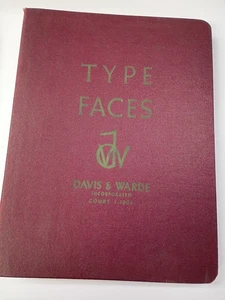 Vintage Type Specimen Book Letterpress Linotype David & Warde MONOTYPE Faces - Picture 1 of 7