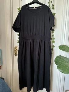 BNWT - Fat Face Black Navi Midi Dress - Size 20 - New - Picture 1 of 4