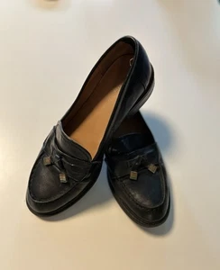 Tommy Hilfiger Black Leather Women’s Loafers With Small Lift Size 8 - Picture 1 of 7