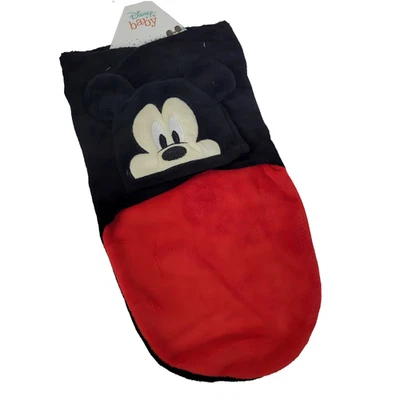 Disney Baby Mickey Mouse Newborn Swaddle & Hat Set – Red & Black - Image 1 of 4