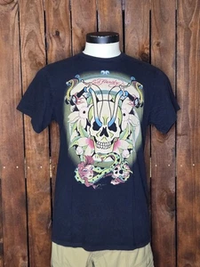 Vintage Ed Hardy Motorcycle Skull Tattoo Art Shirt XL - Picture 1 of 6