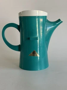 Ernest Sohn Türkis Kaffeekanne mit weißem Deckel Mid Century Modern Ofenfest USA - Bild 1 von 16
