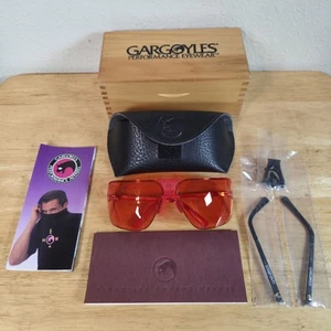RARE NOS Vintage Gargoyles RED Lens Sunglasses 85mm /Complete W/ Case & Extras - Picture 1 of 21