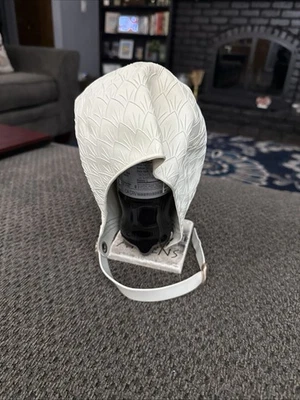 Vintage Rubber Swimming Bathing Cap White Flower Embossed W Strap! EUC Clean - Image 1 of 4