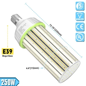 250W LED Corn Light Bulbs Commercial Warehouse Shop Light E39 Mogul Base 37500lm - Picture 1 of 17