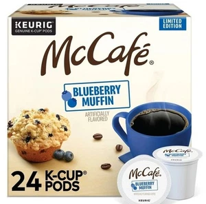 (1) Pack McCafe Blueberry Muffin Light Roast K-Cup Coffee 24 Pods Beverage Mix - Picture 1 of 1