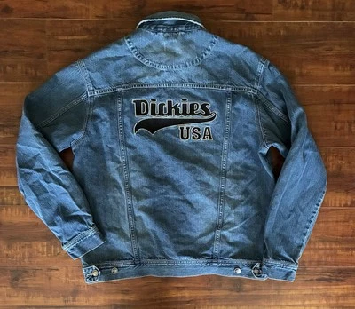 Rare Vintage Dickies Embroidered Made In Fort Worth Texas USA Denim Jacket Sz Xl - Image 1 of 4