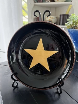 K &K Interiors Primitive Pottery Star Plate 9.75 Inches - Image 1 of 4