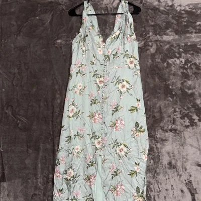 Rebecca Taylor Midi Dress Women's Size 14 Silk Floral V Neck Button Front Dress - Image 1 of 4