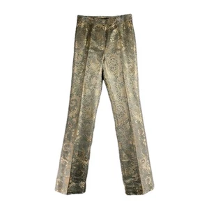 Etcetera Damen grün gold Blumen Brokat Anzughose gerades Bein gefüttert Größe 0 - Bild 1 von 11