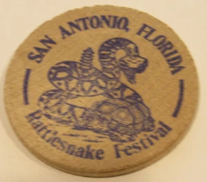 1989 San Antonio, FL Festival de la Serpiente de Cascabel níquel de madera - ficha Florida #1 - Imagen 1 de 2