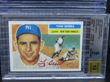 2005 Topps Heritage Yogi Berra Real One Red Ink Auto #/56 BGS 9/10 Yankees