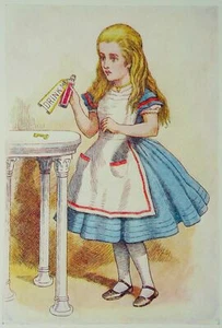 DRINK ME BOTTLE Tenniel Illustration für Lewis Carrolls Alice im Wunderland - Bild 1 von 3